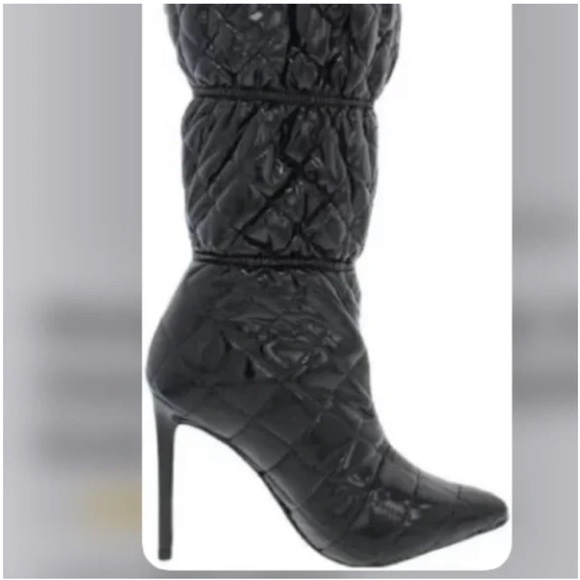 NWOT Steve Madden Black Over the Knee Quilted Stiletto Boots - Size 8 - Picture 5 of 13